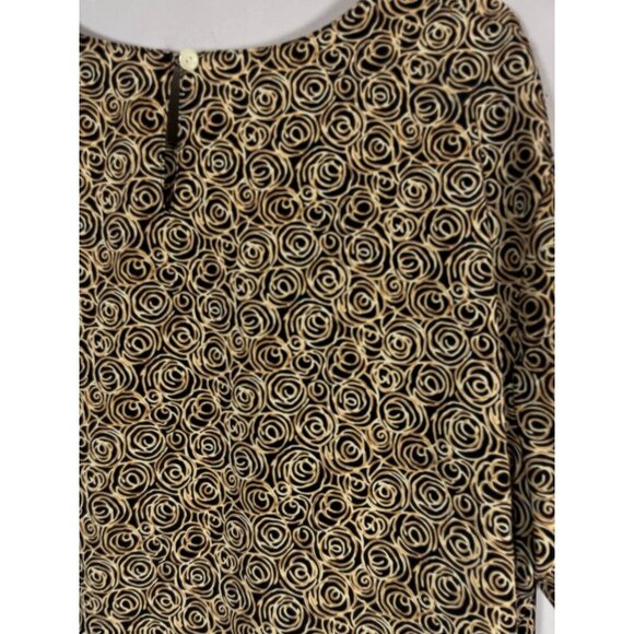 Liz Baker Metallic Floral 3X Black Retro Classic Chic Glam Preppy Geometric 80s - Picture 5 of 11